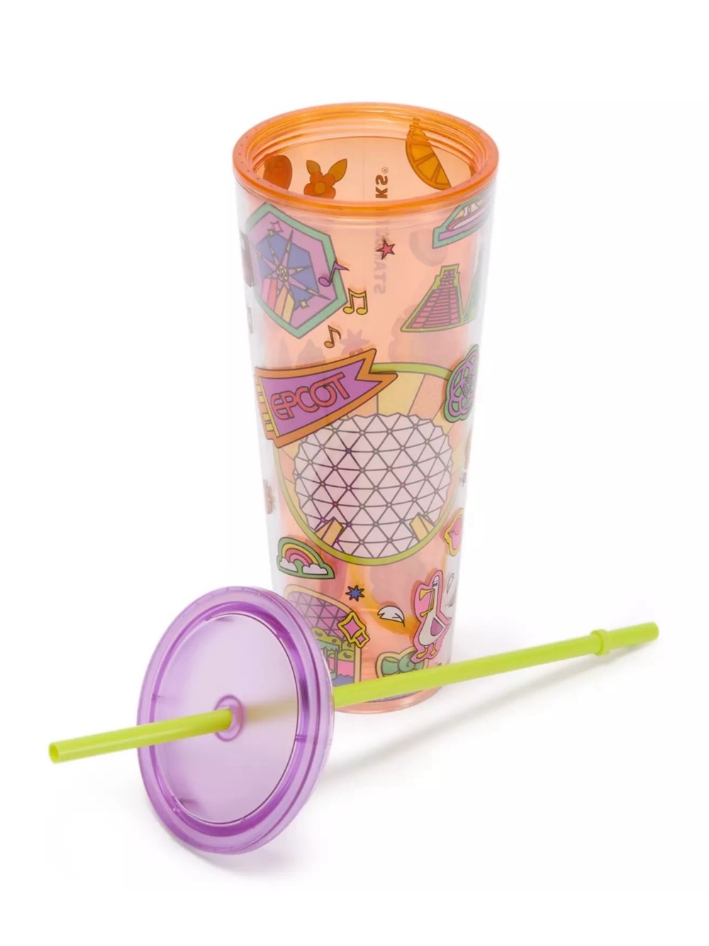 2026 Disney Starbucks Epcot Plastic Tumbler ONLY; NO PINS